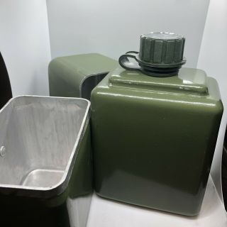 Military Lunch Pack/water Canteen Metal With Two Bowls For Food And Drink