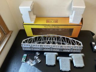 Vintage Mth Rail King No.  40 - 1101 Silver Steel Arch Bridge 30” O Gauge W/box
