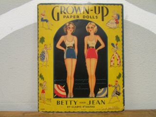 1936 Merril Betty&jean,  Dot&kay Grown - Up Paper Dolls Gladys O 
