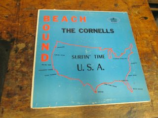 Cornells Beach Bound Lp Garex 60s Surf Instro Vg Plays Well Signed Moby Grape