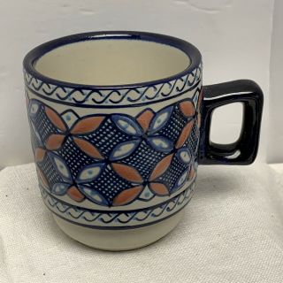 1997 - Javier Servin - Hand Painted Talavera Mexico Ceramic Art Pottery 8 Oz Mug
