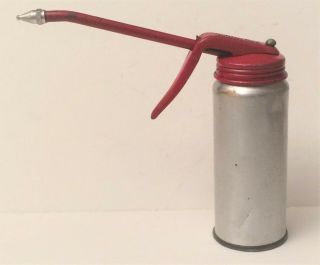 Vintage Antique Golden Rod Red Pump Oil Can Oiler Dutton Lainson
