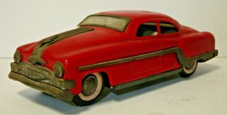 Minister Delux 1954 Pontiac Friction Tin Toy Car Red Vtg Mechanical India Amar