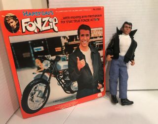 Vintage 1976 Mego Happy Days Fonzie 8 " Action Figure The Fonz Thumbs Up W Box