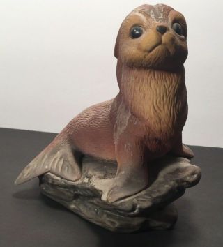Vintage 1985 MASTERPIECE PORCELAIN Figurine of a Seal 2
