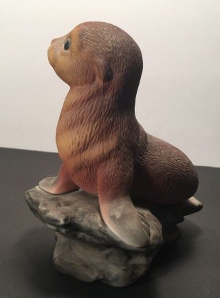 Vintage 1985 MASTERPIECE PORCELAIN Figurine of a Seal 3