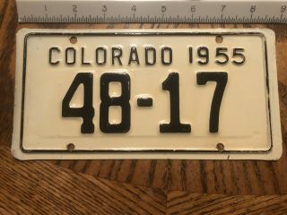 Rare 1955 Colorado Motorcycle License Plate Vintage Antique 48 17 Low