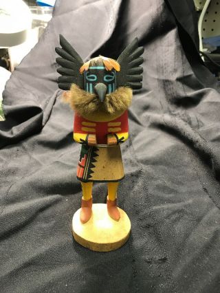 Hopi Crow Kachina Doll - Kachina Signed By Artist