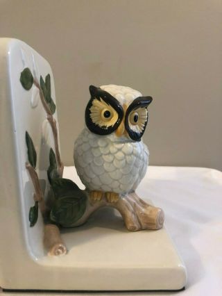 Adorable Ceramic White Owl Bookends - Not Otagiri 3
