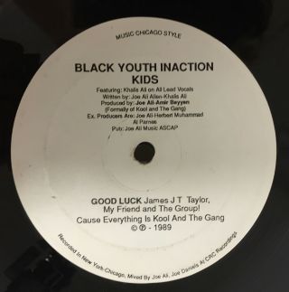 Black Youth Inaction Kids - Good Luck Vg 12 " 1989 Private Funk Kool And The Gang