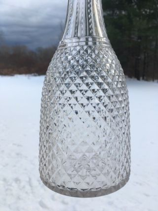 Antique Georgian Cut Flint Glass Decanter Circa 1820 Regency Federal Diamond 3