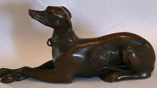 Antique Solid Bronze Dog - Doberman Statue By Jennings Bross 5,  Marked.  Gorgeous