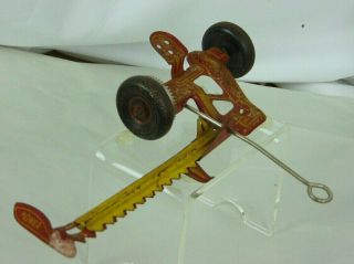 Vintage Marx Toys Tin Lithograph Sickle Bar Mower Metal Tractor Farm Implement