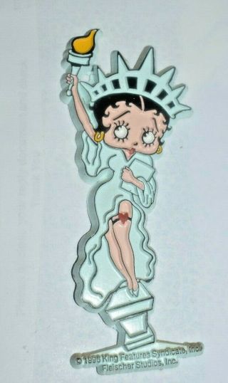 Estate Magnet 4 - 1/2 " Tall Dated 1996 Betty Boop As Statue Of Liberty Look