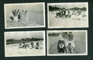 Vintage 1900s Photos Pretty Girls At Beach In Ocean Waves 384006