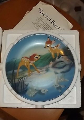 Vintage Collector Plate Walt Disney Bambi Collector Bashful Bambi