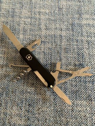 Black Victorinox Climber Swiss Army Pocket Knife W/scissors Advertising - 1