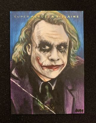 The Joker 2019 Czx Heroes & Villains Sketch Card 1/1 Heath Ledger