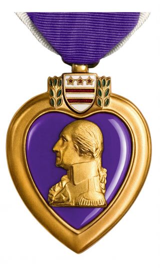 U.  S Military Purple Heart Miniature Hat Lapel Pin Badge Double Clutch Back