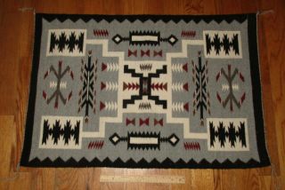 Vintage Native American Indian Navajo Crystal Storm Rug Blanket 35 1/2 " X 24 "