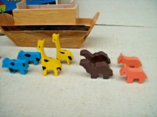 Vintage SHACKMAN Miniature Wooden NOAH’S ARK Play Set Toy w/ Box Made In Japan 2