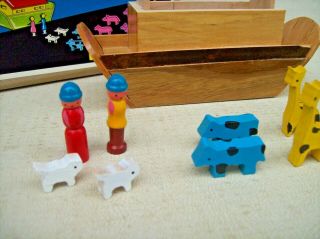Vintage SHACKMAN Miniature Wooden NOAH’S ARK Play Set Toy w/ Box Made In Japan 3