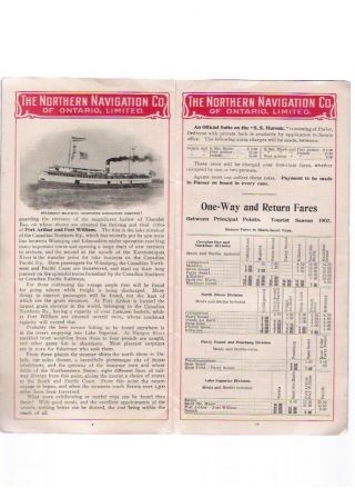 Vintage 1907 Northern Navigation Co Ontario Ltd.  Great Lakes Steamship Map Guide 3