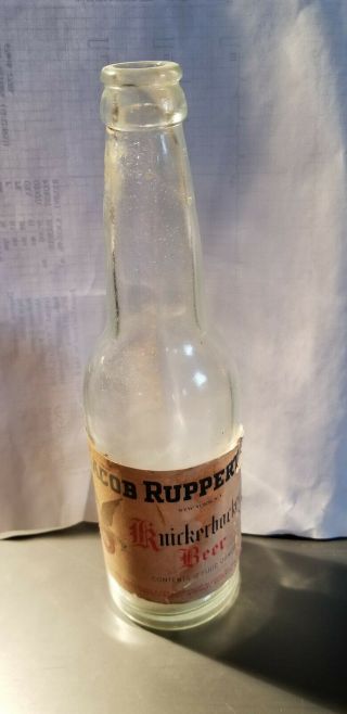 Old Vintage Jacob Ruppert Knickerbocker Beer Bottle Orig Label