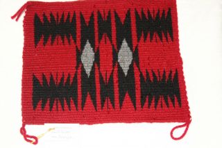 Authentic Miniature Navajo Rug By Artist Gladys Plummer - With - 9 3/4 " X 8 1/2 "