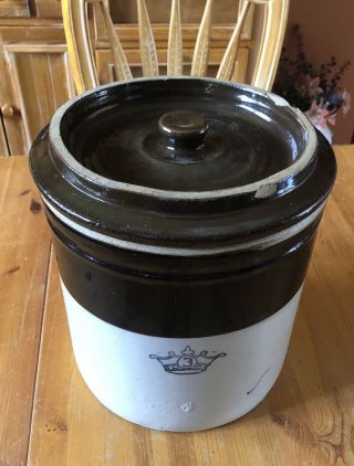 Robinson Ransbottom Brown Stoneware Crock 3 Gallon Salt Glaze Antique Vintage 2