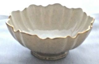 Vintage Lenox Scalloped Ivory Bowl/Candy Dish with Gold Trim 2