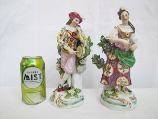 Antique French Porcelain Young Man & Woman Figurines 2