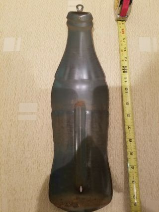 Vintage Coke Coca Cola Metal Sign Embossed Bottle Wall Thermometer