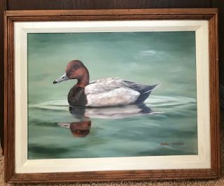 Vintage Framed Marie Conway Oil Painting Mallard Ducks Landscape 1of2 Waterfowl