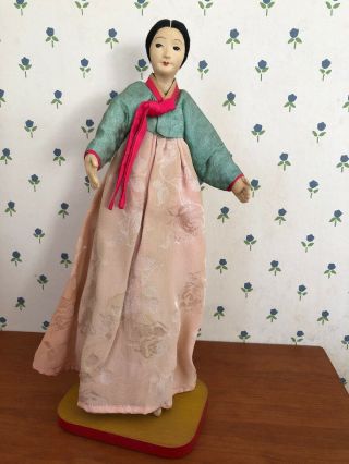 Rare 1940s Antique Korean Woman Doll Vintage Korea
