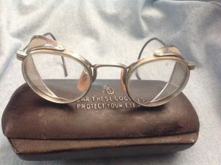 Vintage American Optical (ao) Motorcycle Safety Goggles C.  1930 Usa