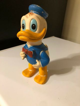 7.  5” Vintage Disney Donald Duck Squeak Toy Made In Japan,  1960’s