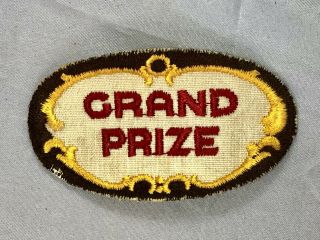 Vintage Grand Prize Beer Patch Salesman 3 - 3/8 Inches Across
