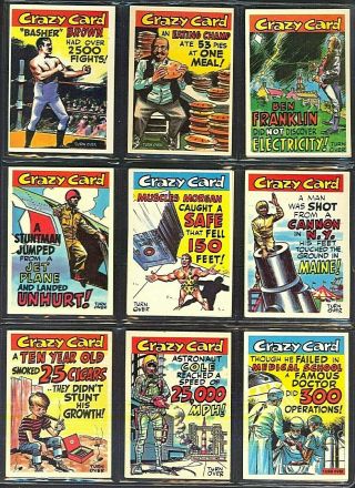 Very Rare Topps 1961 Crazy Cards Complete 66 Card Set; To Nm,  / - ; Wally Wood