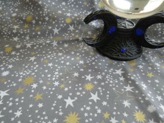 Handmade Altar Cloth Stars On Gray By Vtwiccan Pagan Wiccan Witch Altar
