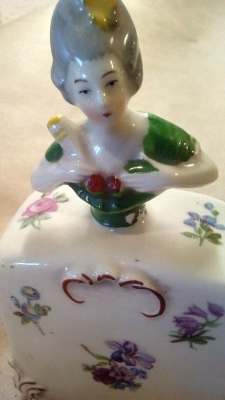 Antique Bavaria German Porcelain Lady Perfume Bottle RARE 2