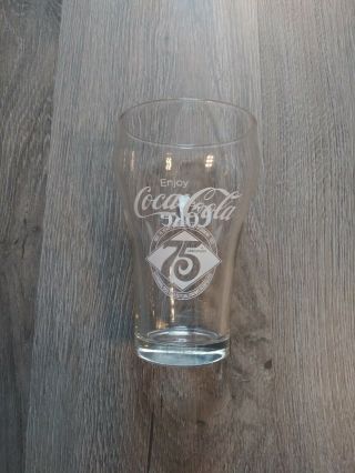 Vintage 1977 Coke Coca - Cola 75th Anniversary Drinking Glass