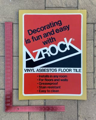 Vintage Vinyl Asbestos Floor Tile Sign.  Azrock