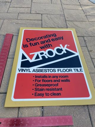 Vintage vinyl asbestos floor tile sign.  Azrock 2