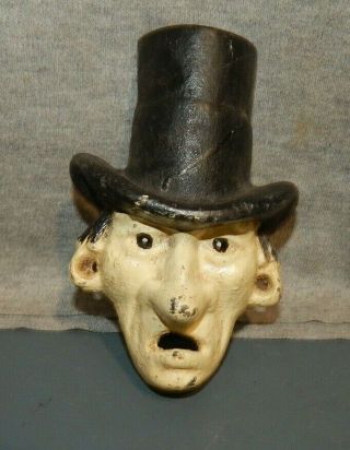Old Man W Top Hat Cast Iron Wall Mount Bottle Opener Scrooge From Wonderful Life