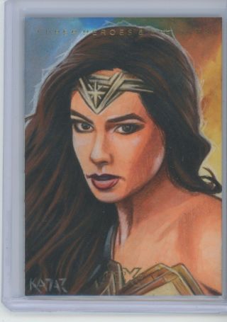 Cryptozoic Dc Heroes & Villains Czx Wonder Woman Sketch 1/1 Frank Kadar