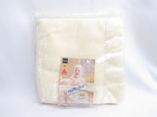 Vtg North Star Baby Crib Blanket Acrylic Yellow Soft Satin Trim 36 " X 50 "