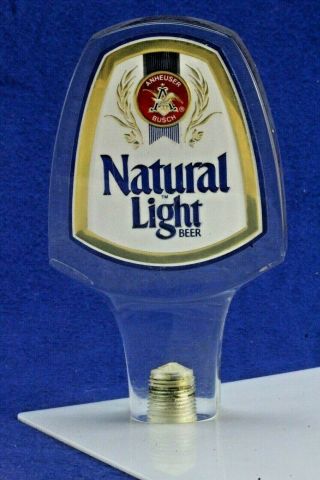 " Natural Light Beer " Lucite Beer Tap Handle.  Double Sided.  Anheuser Busch.
