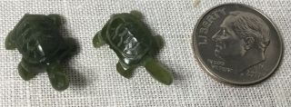 Miniature Turtle Hand Carved Jade Green Stone Turtle Figurine Doll House Diorama