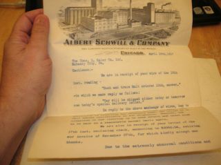 Rare Orig 1917 Pre - Prohibition Nm Letter Albert Schwill And Co Brewery Letter.